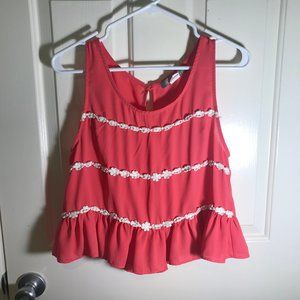 pink flowered tank top